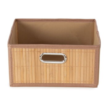 Bambusový úložný box v prírodnej farbe 31x31x15 cm – Compactor - Image 2
