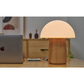 Stmievateľná stolová lampa v prírodnej farbe so skleneným tienidlom (výška 32 cm) Alice - Gingko – Obrázok 3