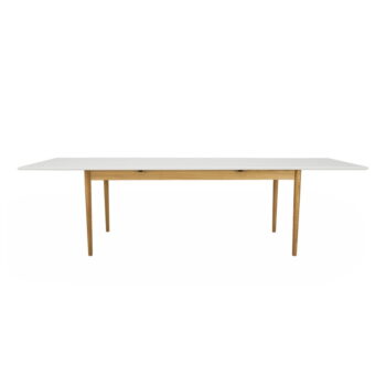 Rozkladací jedálenský stôl s bielou doskou 90x195 cm Skagen – Tenzo - Image 2
