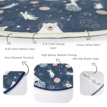 Tmavomodrý detský koberec ø 100 cm Comfort – Mila Home - Image 8