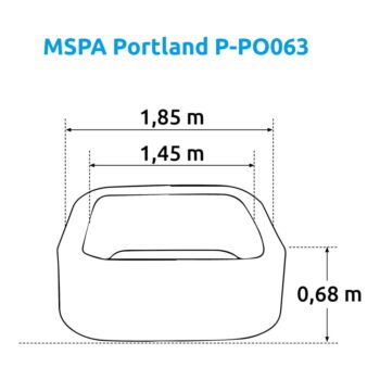 Vírivka s pevnou konštrukciou pre 6 osôb hĺbka 68 cm Portland P-PO063 – MSPA – Obrázok 3