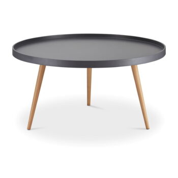Sivý konferenčný stolík s nohami z bukového dreva Furnhouse Opus, Ø 90 cm - Image 3