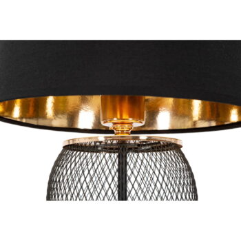 Stolová lampa s textilným tienidlom v čierno-zlatej farbe (výška 47 cm) Chaine – Mauro Ferretti - Image 3