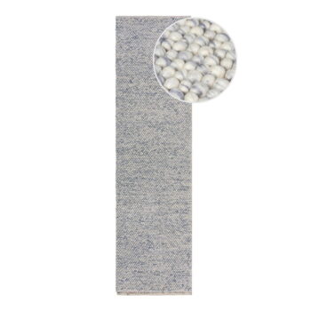 Svetlomodrý ručne tkaný behúň s prímesou vlny 60x230 cm Minerals – Flair Rugs