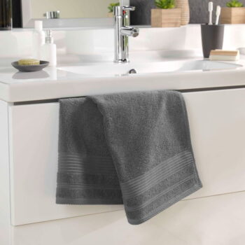 Tmavosivý froté bavlnený uterák 50x90 cm Tendresse – douceur d'intérieur - Image 2