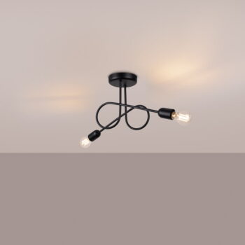 Čierne stropné svietidlo 18x57 cm Opulent – Nice Lamps - Image 6