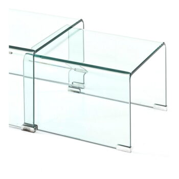 Sklenené konferenčné stolíky v súprave 2 ks 44.5x49 cm Cristal – Tomasucci - Image 3