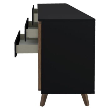 Nízka komoda v dekore orecha v čierno-prírodnej farbe 210x76 cm Plain – Tenzo – Obrázok 5