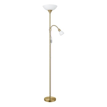Stojacia lampa v bronzovej farbe so skleneným tienidlom (výška  176,5 cm) UP 2 – EGLO