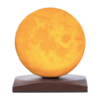 Tmavohnedá LED stolová lampa z orechového dreva (výška  13 cm) Smart LunaSpin – Gingko – Obrázok 9