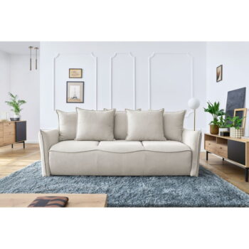 Krémovobiela rozkladacia pohovka 226 cm Leon – Bobochic Paris – Obrázok 9