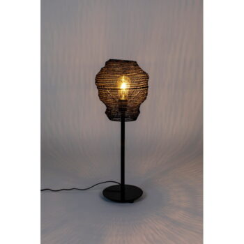 Čierna stolová lampa White Label Lena – Obrázok 4