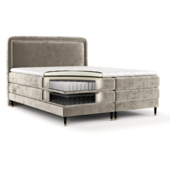 Svetlohnedá boxspring posteľ 200x200 cm Dove – Maison de Rêve - Image 3