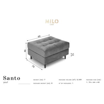 Petrolejovozelená zamatová podnožka Milo Casa Santo - Image 6