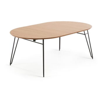 Rozkladací jedálenský stôl s doskou v dubovom dekore Kave Home Novaks, ø 120 cm - Image 5