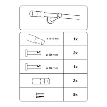 Kovová roztiahnuteľná garniža 120 - 210 cm Kreta - Gardinia – Obrázok 5