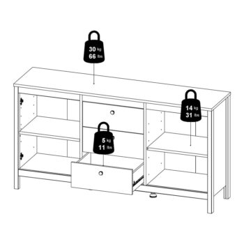 Čierna nízka komoda 152x80 cm Madrid – Tvilum - Image 9