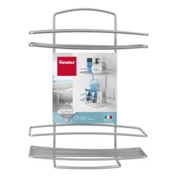 Dvojposchodový nástenný stojan Metaltex Onda, 26 × 35 cm - Image 4