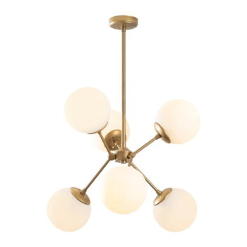 Závesné svietidlo v bielo-zlatej farbe so skleneným tienidlom ø 55 cm Gondol – Opviq lights - Image 2