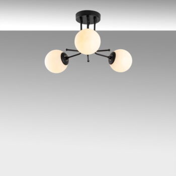 Čierne stropné svietidlo so skleneným tienidlom ø 15 cm Daisy – Opviq lights - Image 5