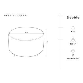 Bordový zamatový puf Mazzini Sofas Debbie, ø 68 cm - Image 4