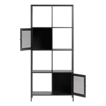 Čierna kovová knižnica 80x180 cm Malibu - Unique Furniture - Image 5