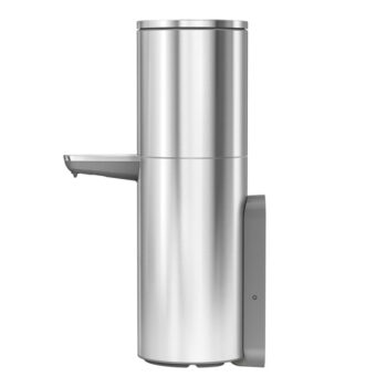 Nástenný bezdotykový oceľový dávkovač mydla v matne striebornej farbe 946 ml – simplehuman - Image 3