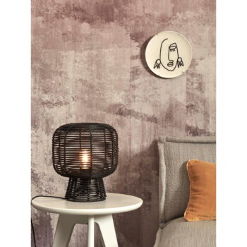 Čierna stolová lampa s ratanovým tienidlom (výška 30 cm) Tanami – Good&Mojo - Image 3