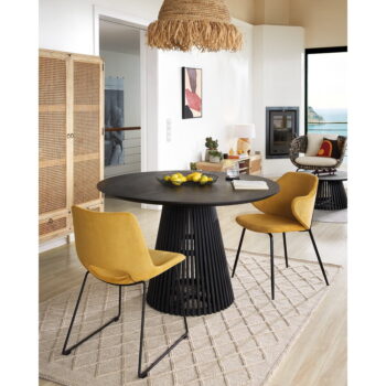 Čierny okrúhly jedálenský stôl z masívu mindi ø 120 cm Jeanette – Kave Home - Image 5