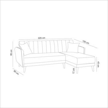 Tmavozelená rozkladacia rohová pohovka (pravý roh) Aqua – Balcab Home - Image 6