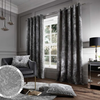 Sivé závesy v súprave 2 ks 168x229 cm Crushed Velvet – Catherine Lansfield – Obrázok 5