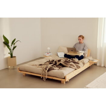 Dvojlôžková posteľ z borovicového dreva s roštom v prírodnej farbe 160x200 cm Social Bed – Karup Design - Image 10
