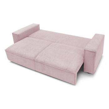 Svetloružová menčestrová rozkladacia pohovka 245 cm Nihad – Bobochic Paris - Image 8