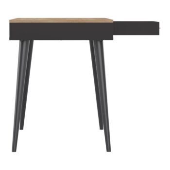 Čierny pracovný stôl s doskou v dekore duba 134x59 cm - TemaHome - Image 3