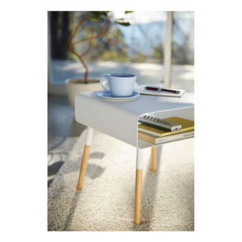 Biely odkladací stolík YAMAZAKI Plain, výška 35 cm - Image 4