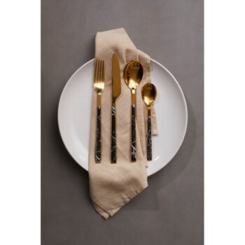 Oceľový príbor v čierno–zlatej farbe 16 ks Avie – Premier Housewares - Image 2