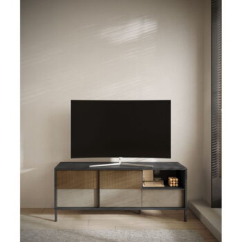 Antracitovo-svetlohnedý TV stolík 156x57 cm Amalia – Marckeric - Image 6