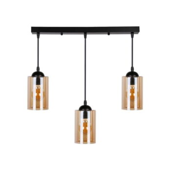Čierne závesné svietidlo so skleneným tienidlom 10x55 cm Bistro - Candellux Lighting - Image 6