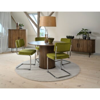 Tyrkysová menčestrová jedálenská stolička Rupert – Unique Furniture – Obrázok 4