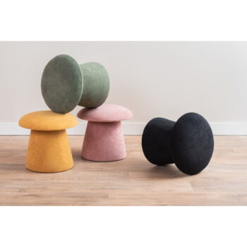 Svetloružový zamatový taburet Mushroom – Leitmotiv - Image 2