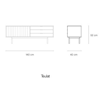TV stolík v dekore duba v čierno-prírodnej farbe 140x52 cm Sierra – Teulat - Image 6