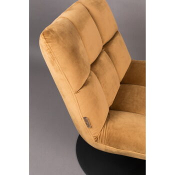Zamatové kreslo v horčicovej farbe Bar – Dutchbone - Image 9