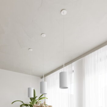 Biele stropné svietidlo s textilným tienidlom ø 60 cm Volta – Nice Lamps - Image 5