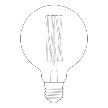 Teplá LED filamentová stmievateľná žiarovka E27, 6 W Elva – tala - Image 5