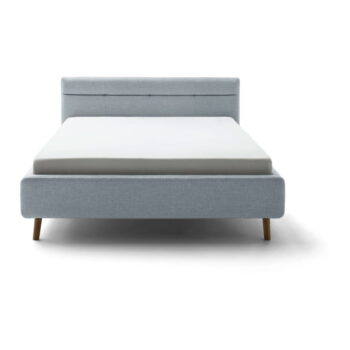Modrá čalúnená dvojlôžková posteľ s úložným priestorom s roštom 180x200 cm Lotte - Meise Möbel – Obrázok 10
