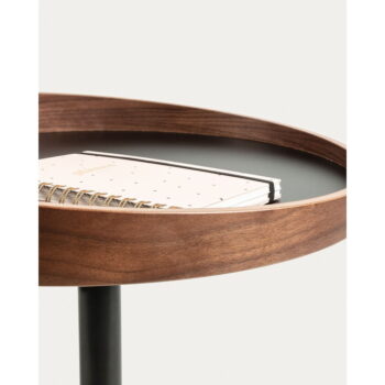 Okrúhly odkladací stolík s doskou v dekore orechového dreva ø 46 cm Kaori – Kave Home - Image 3