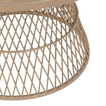 Ratanový okrúhly konferenčný stolík v prírodnej farbe ø 70 cm – Ixia - Image 8