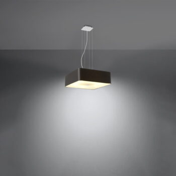 Čierne závesné svietidlo so skleneno-textilným tienidlom Kortez – Nice Lamps - Image 3
