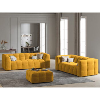 Žltý zamatový puf Windsor & Co Sofas Vesta - Image 5