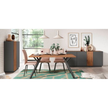 Jedálenský stôl s doskou v dekore orechového dreva 90x160 cm Paola - Marckeric – Obrázok 4